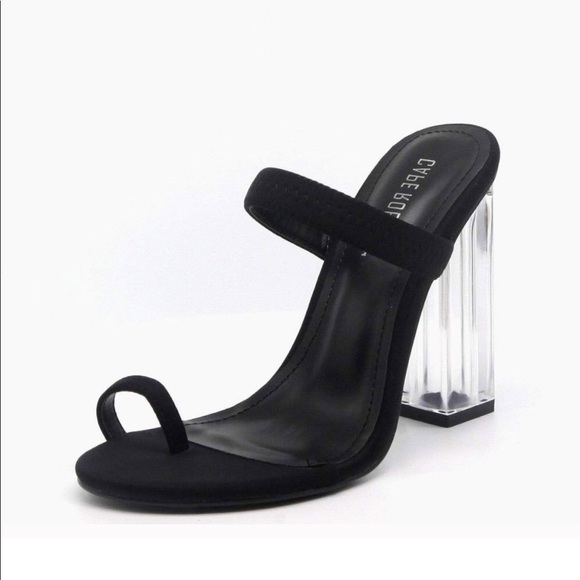 "Clearly" Block Heels - Black - Picture 4 of 6